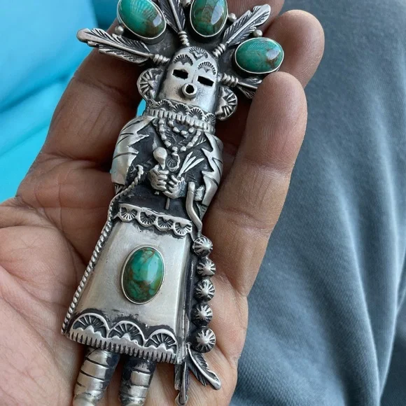 Vintage Navajo ring kachina dancer ring sterling SZ 7.5 - Picture 9 of 9